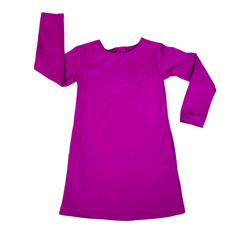 Primary Cozy Dress Girls 4-5 Boysenberry Hand Pockets Solid Color Casual